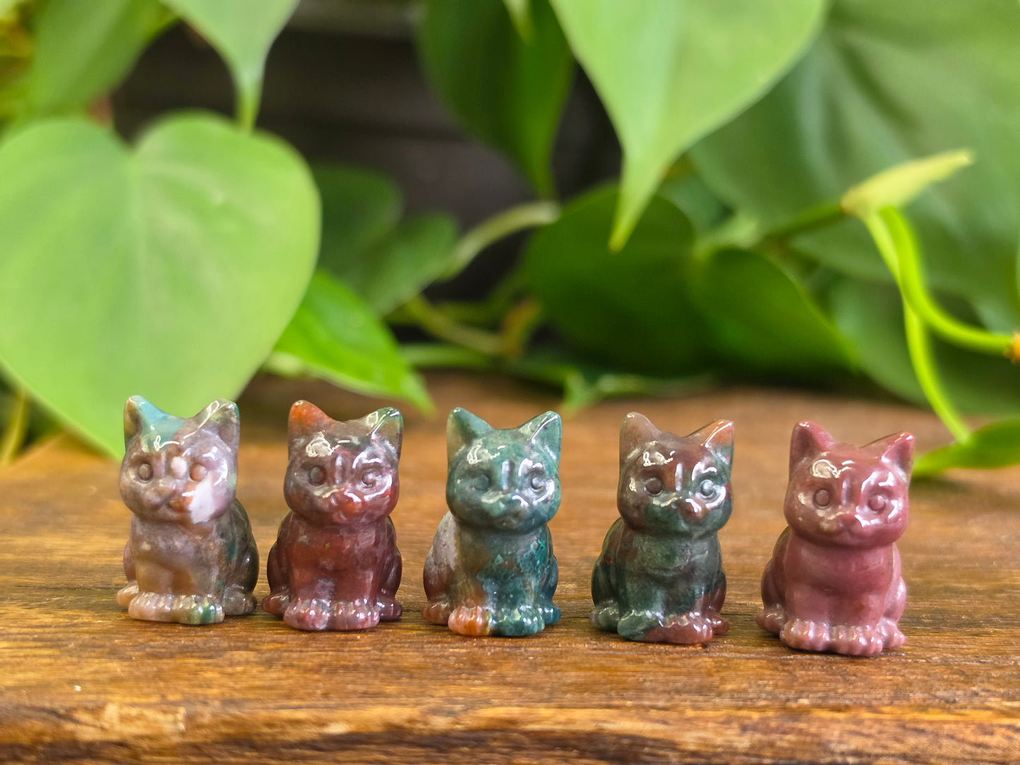 Mini Jasper Cat Carving