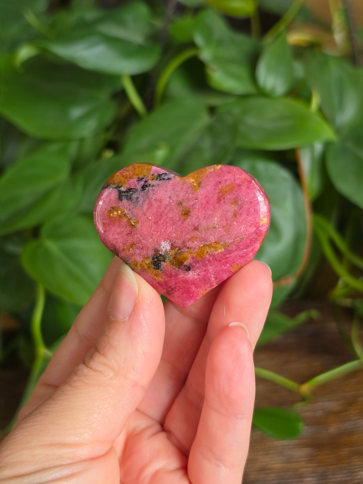 Rhodonite Crystal Heart "J"