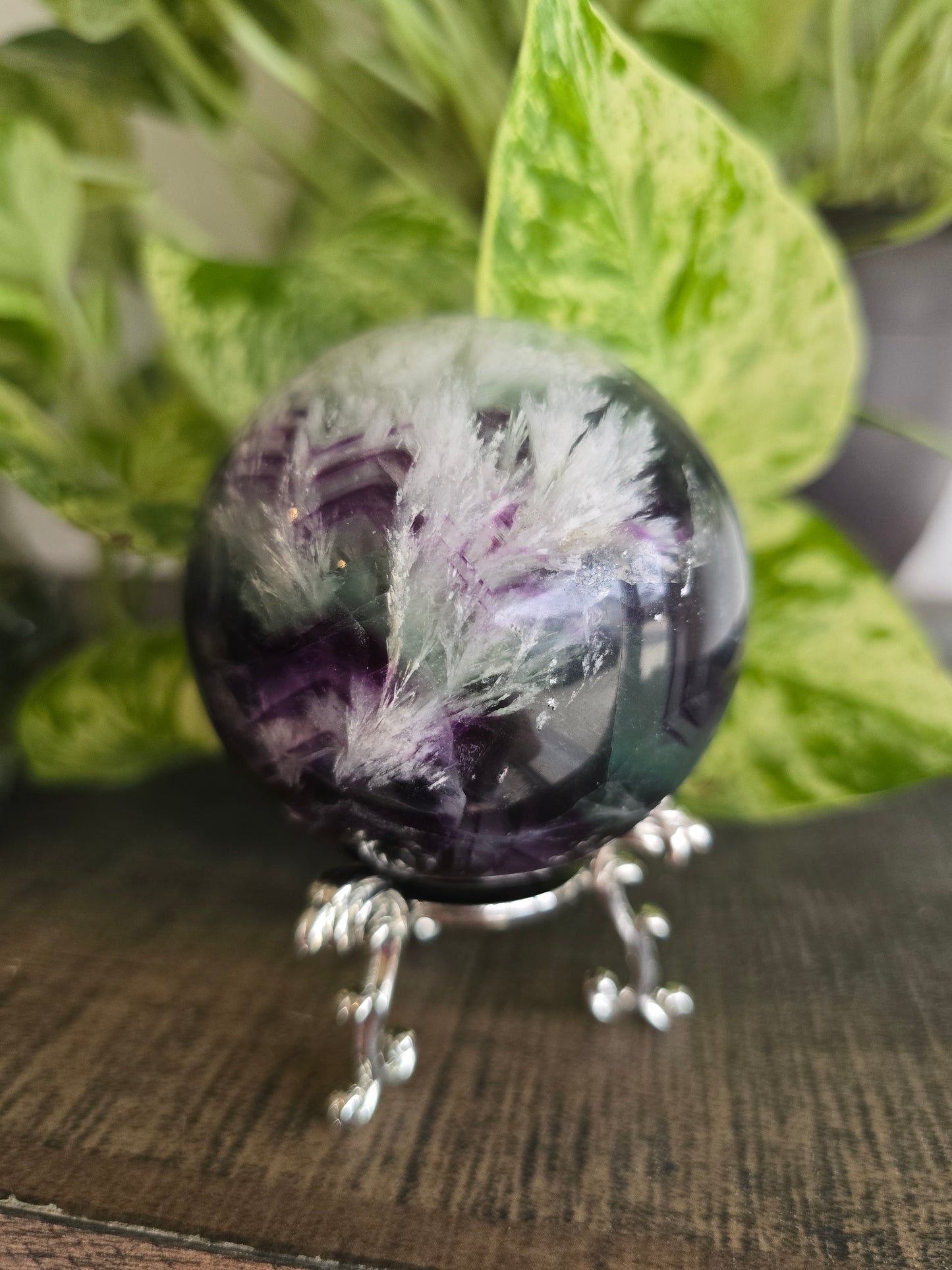 Feather Fluorite Sphere