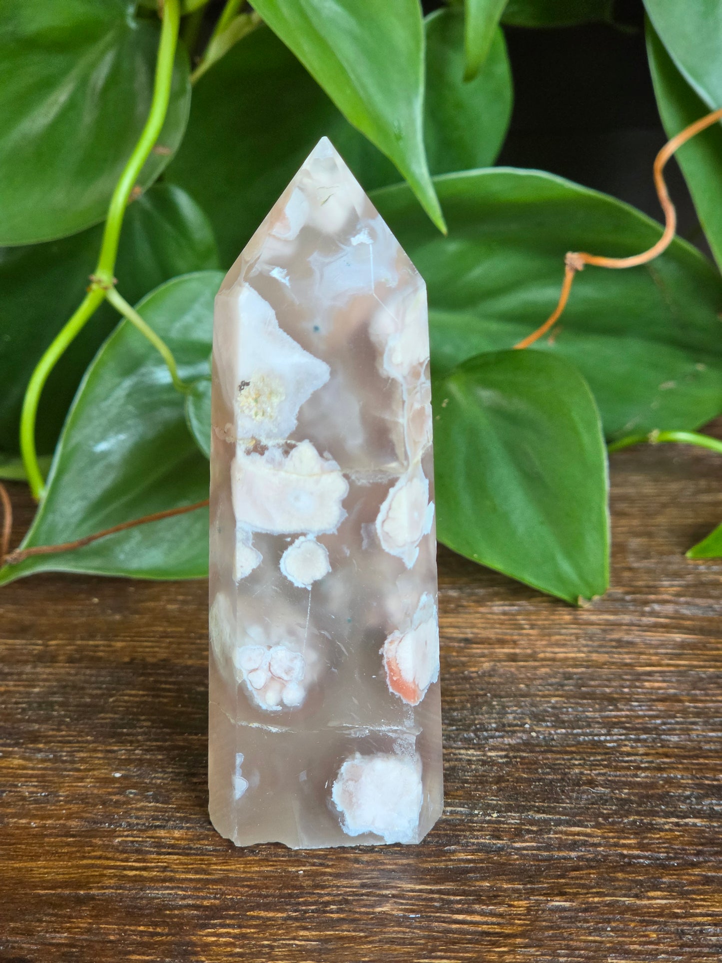 Flower Agate Crystal Point Tower "G"