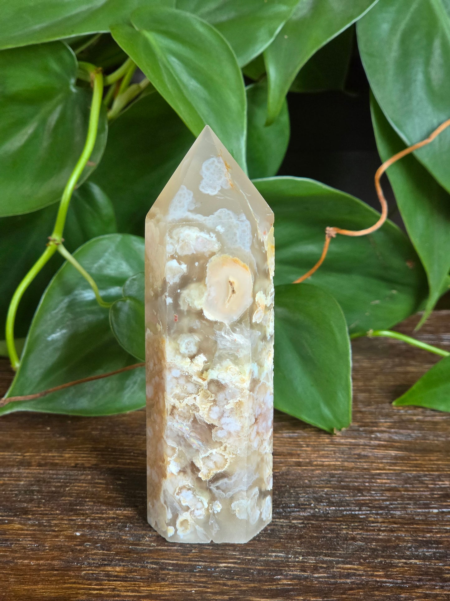 Flower Agate Crystal Point Tower "I"