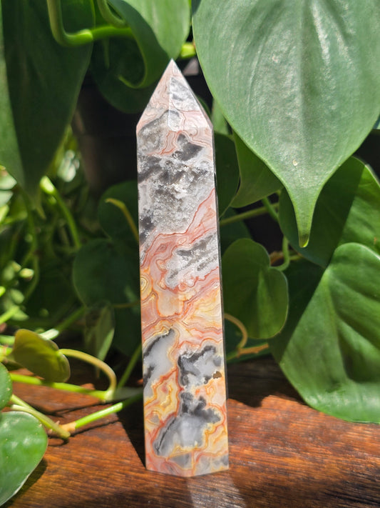 Pink Mexican Crazy Lace Agate Tower