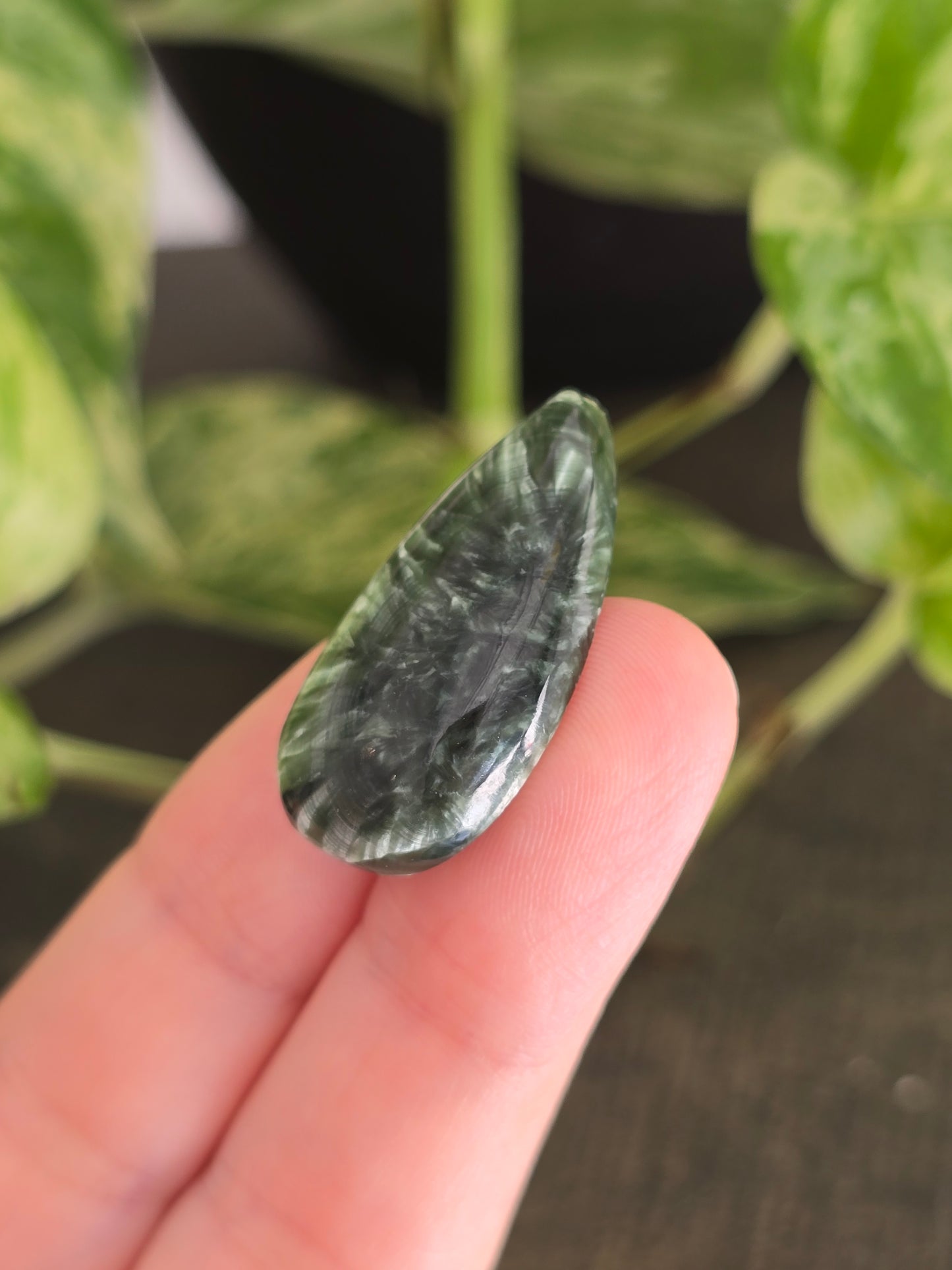 Seraphinite Tear Drop Cabochon