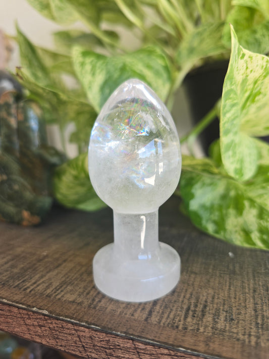 Rainbow Clear Quartz Rectal Dilator Anal Plug