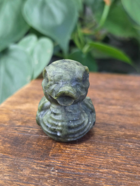 Serpentine Skeleton Duck Carving "B"
