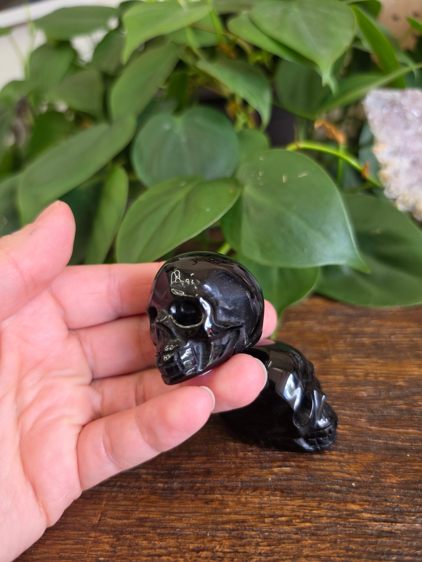 Obsidian Crystal Skull Carving (One Piece)