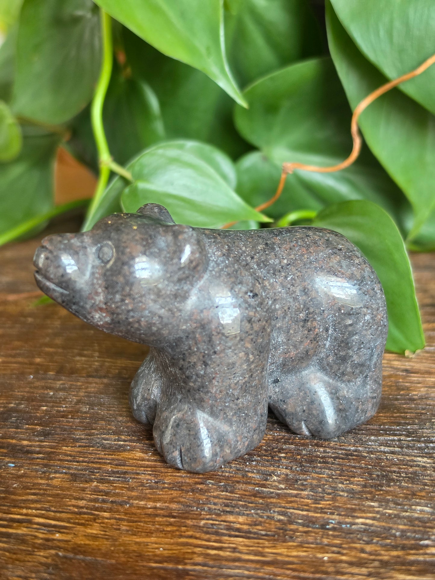 UV Reactive Sodalite Crystal Bear Carving