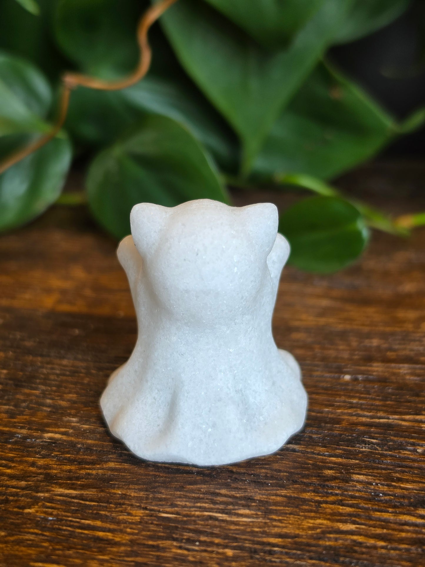 Calcite Marble Crystal Cat Ghost Halloween Carving (One Piece)