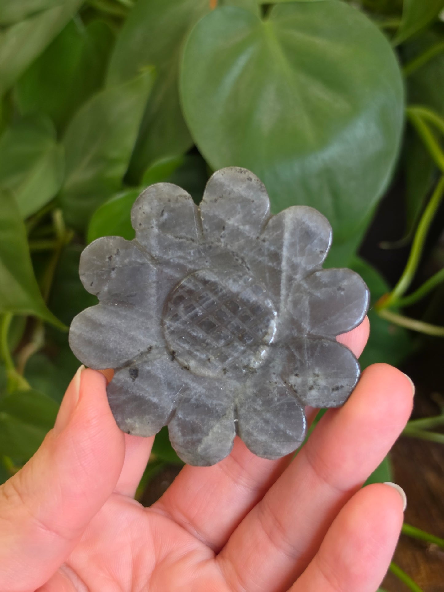 Labradorite Sunflower Carving