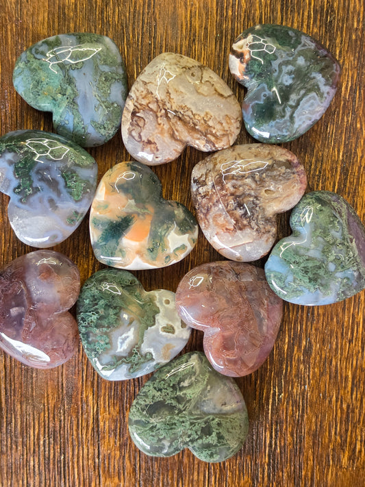 Moss Agate Heart