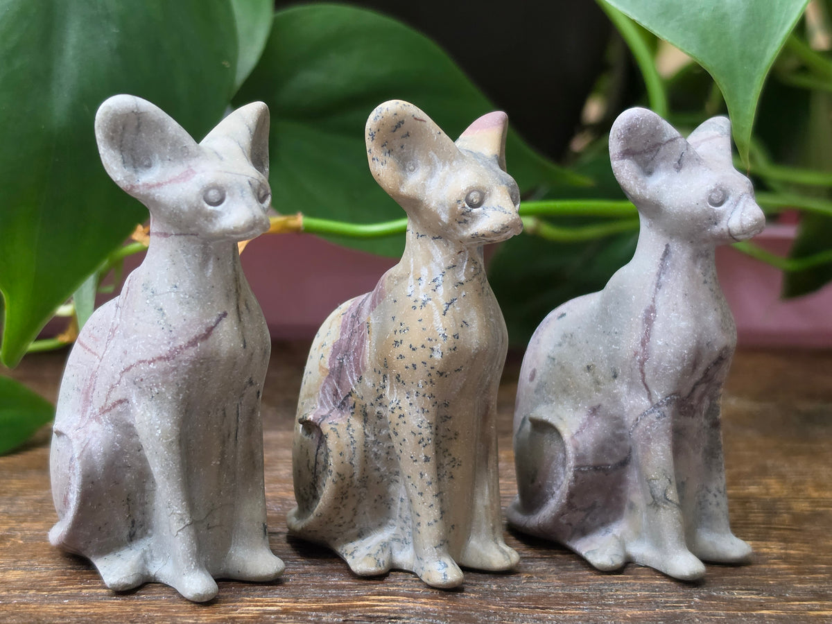 Picture Jasper Sphinx Cat Carving