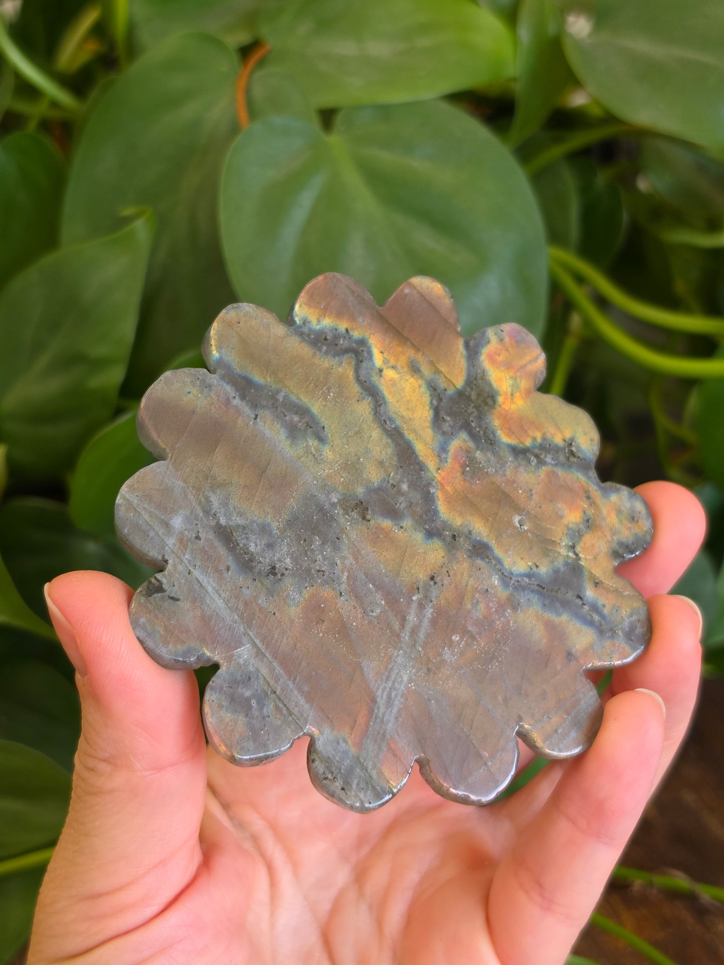 Labradorite Sunflower Carving