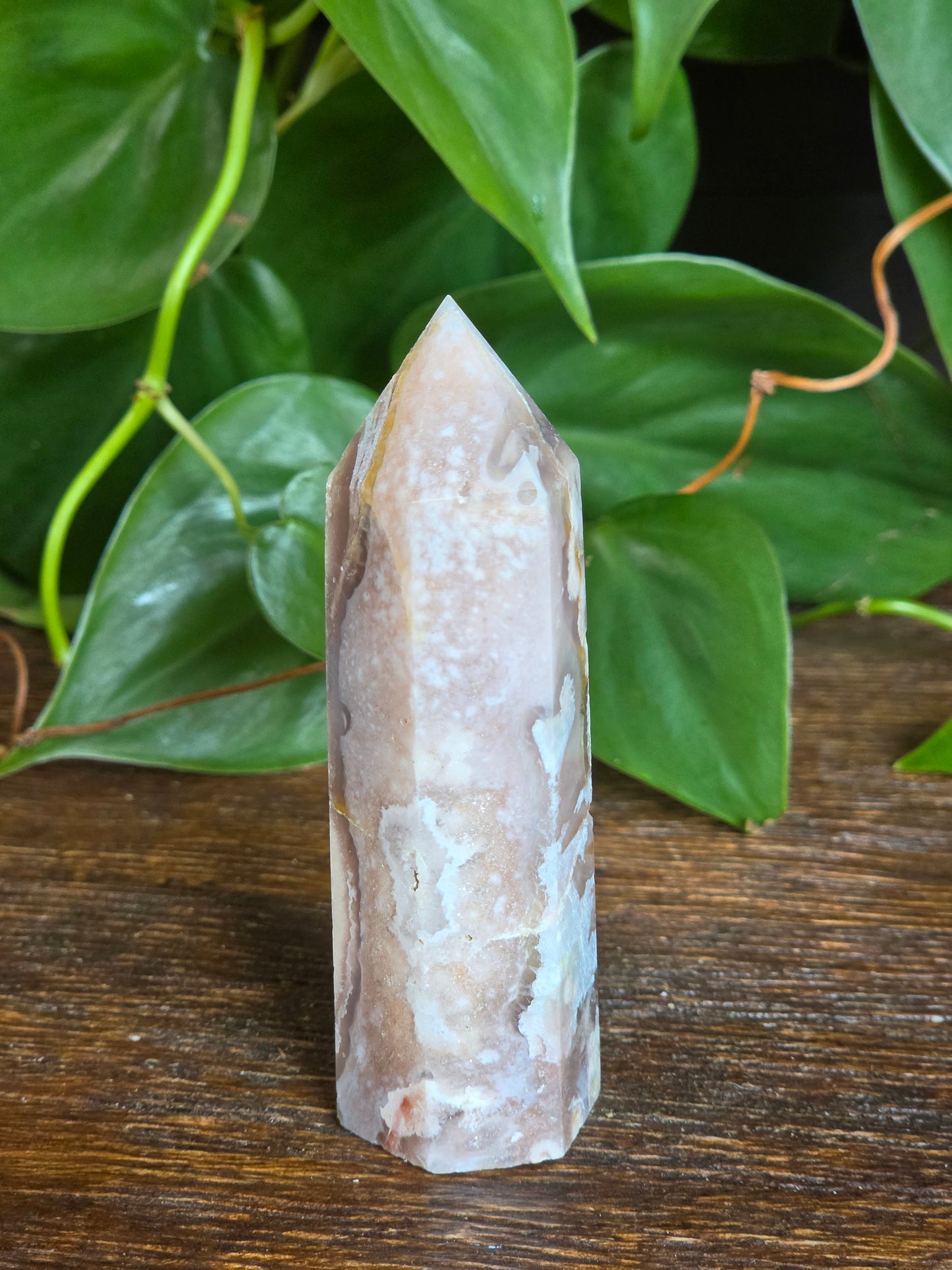 Flower Agate Crystal Point Tower "F"