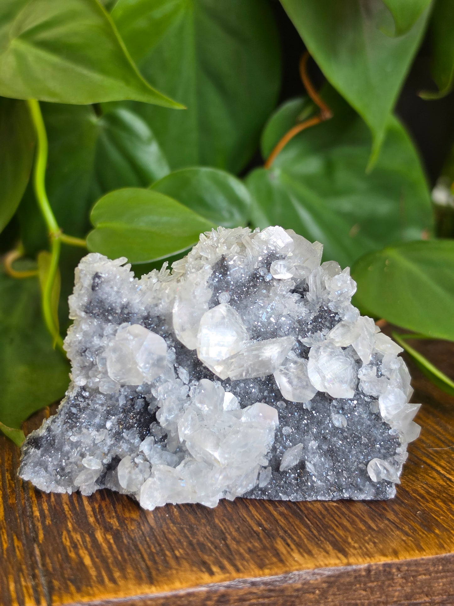 Calcite on Gray Druzy Matrix Specimen
