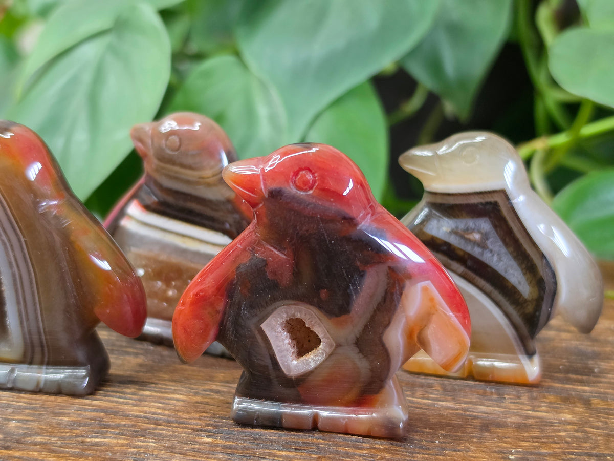 Agate Crystal Penguin Carving