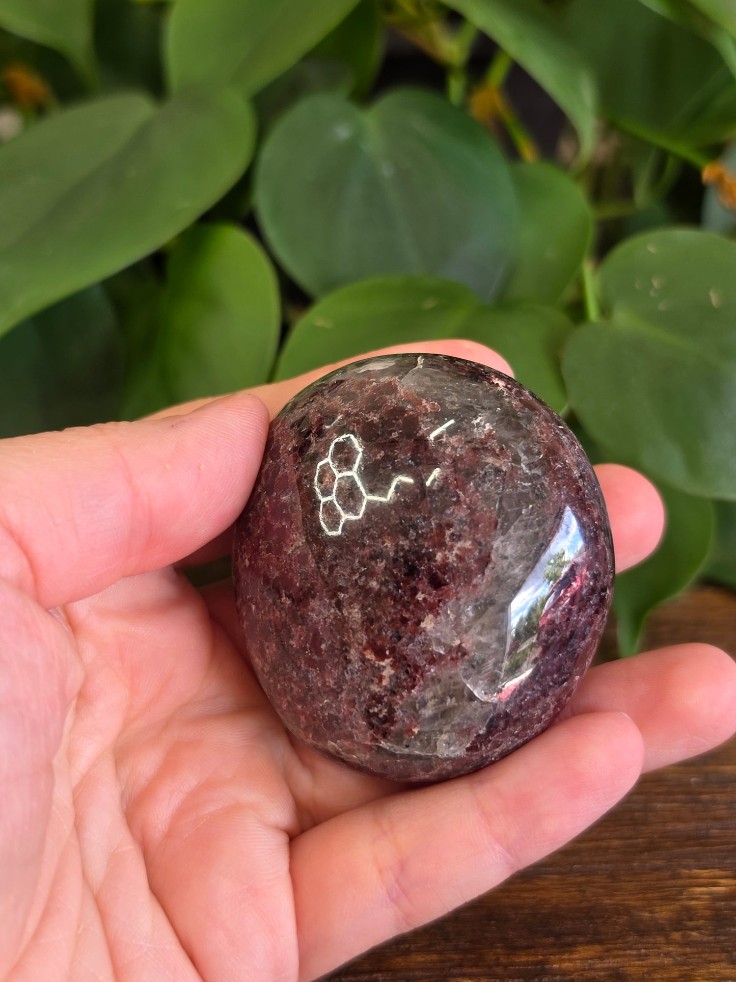 Garnet Crystal Palm Stone