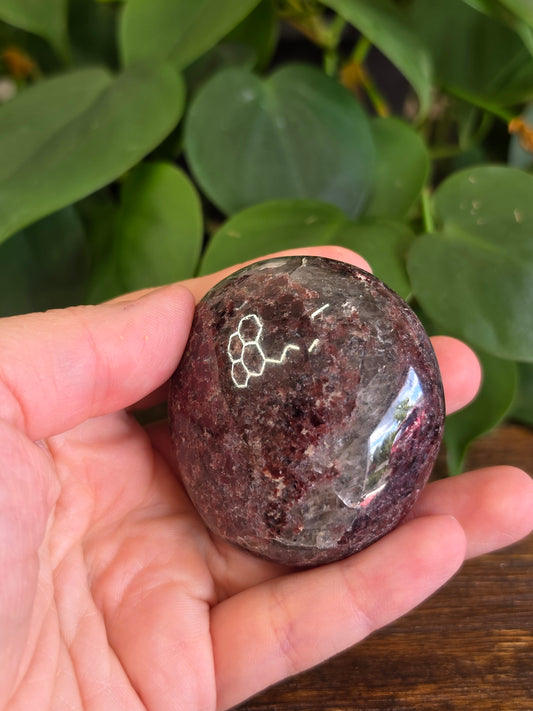 Garnet Crystal Palm Stone
