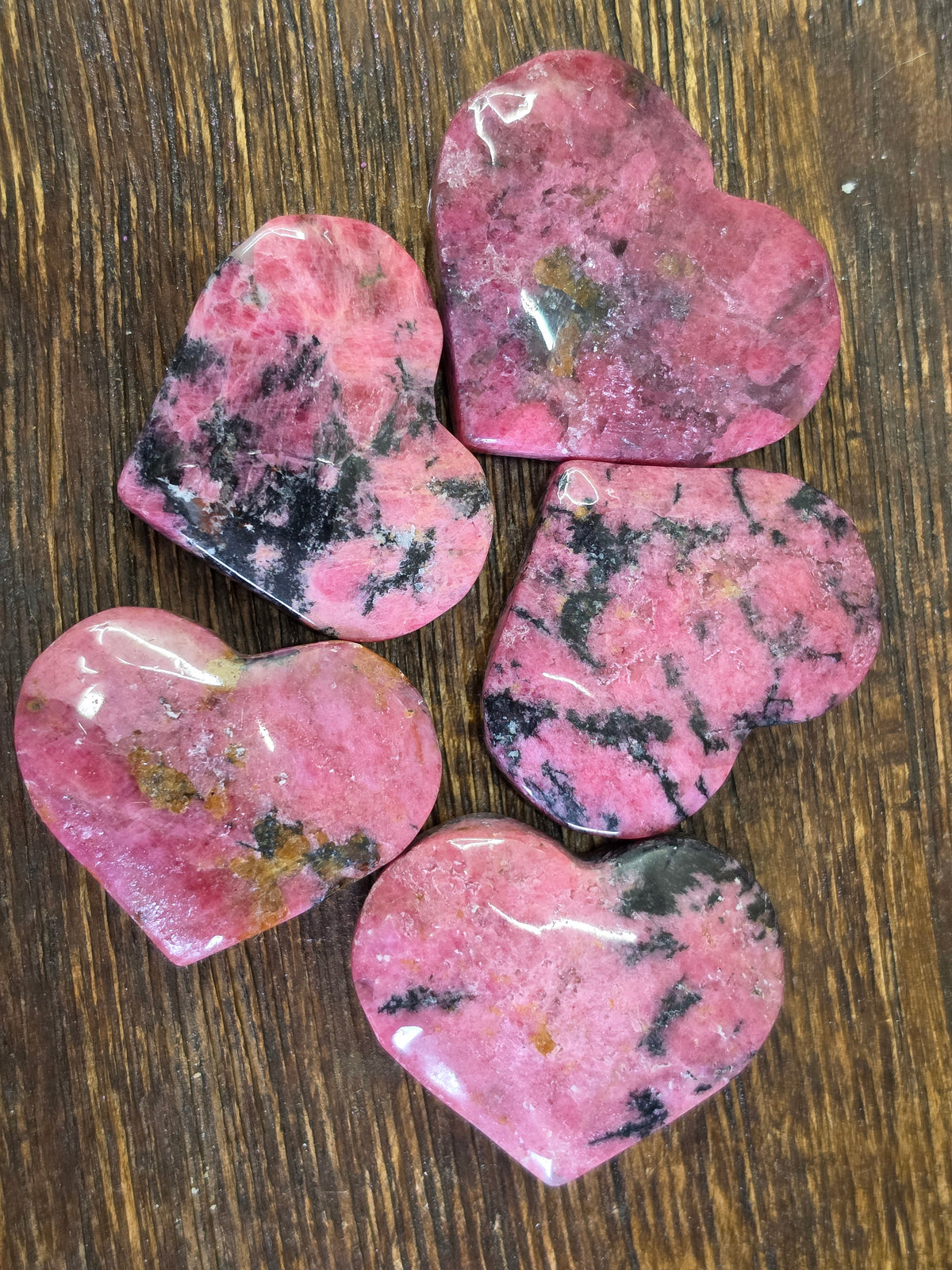 Rhodonite Crystal Heart Carving