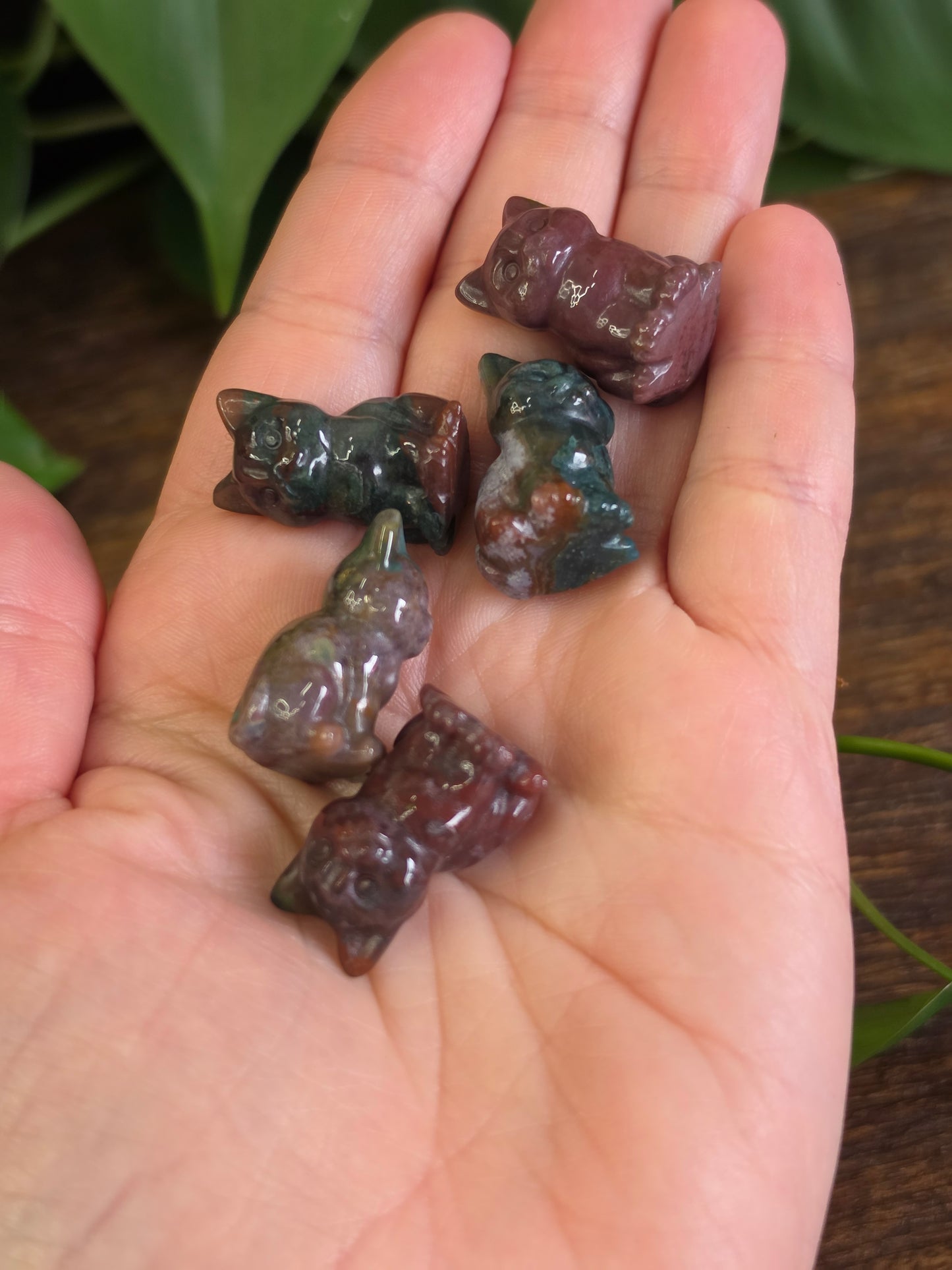 Mini Jasper Cat Carving