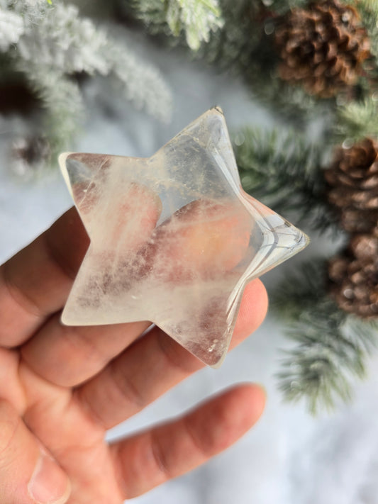 Black Tourmaline in Quartz Star