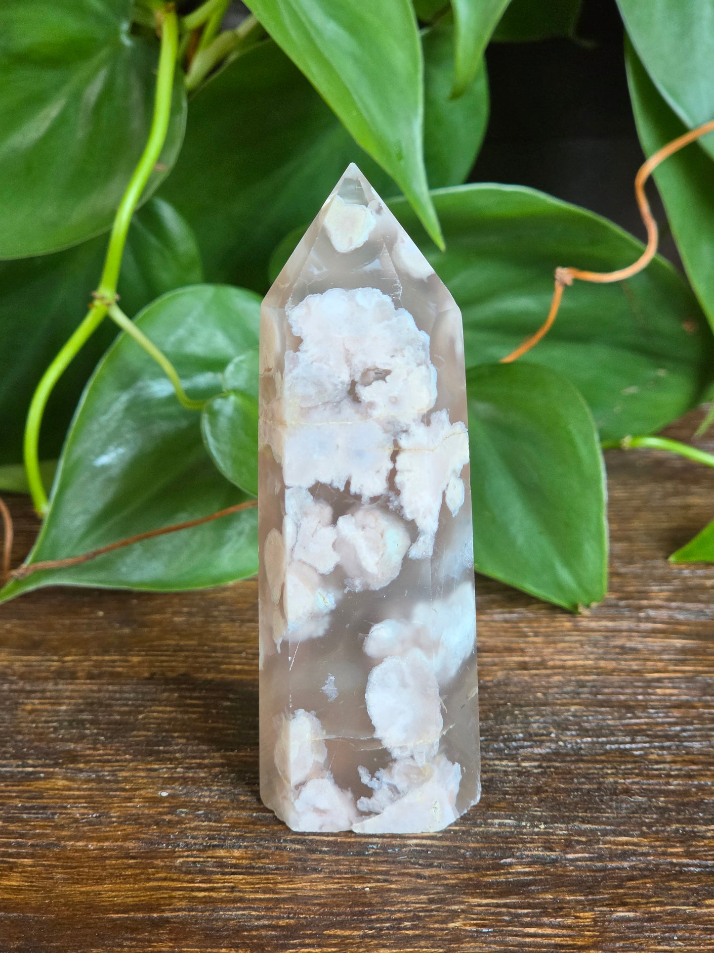 Flower Agate Crystal Point Tower "G"