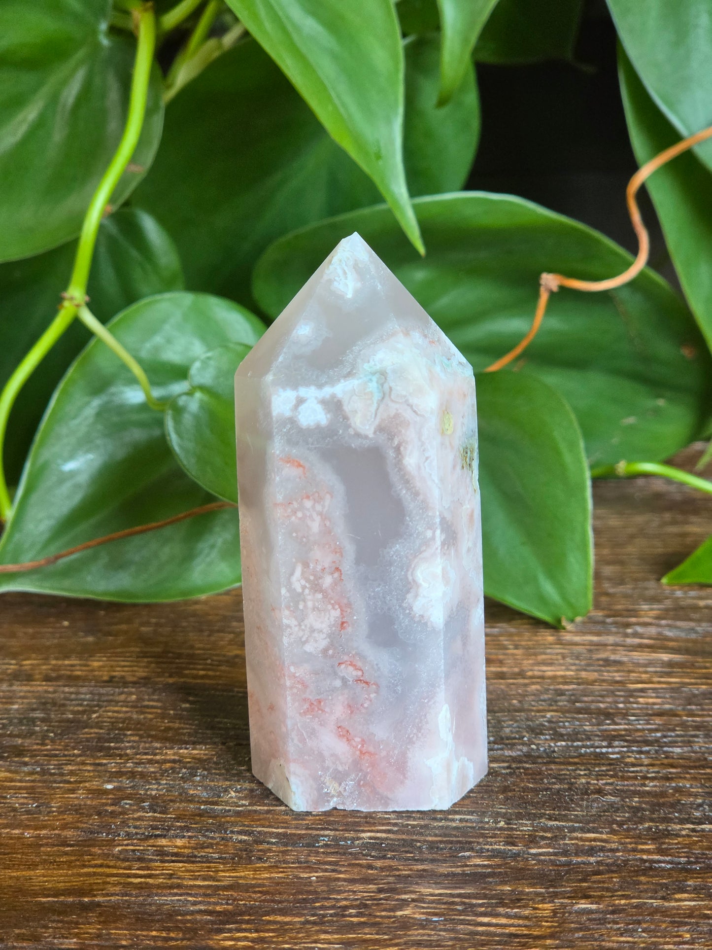 Flower Agate Crystal Point Tower "E"