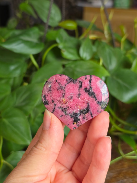 Rhodonite Crystal Heart "H"