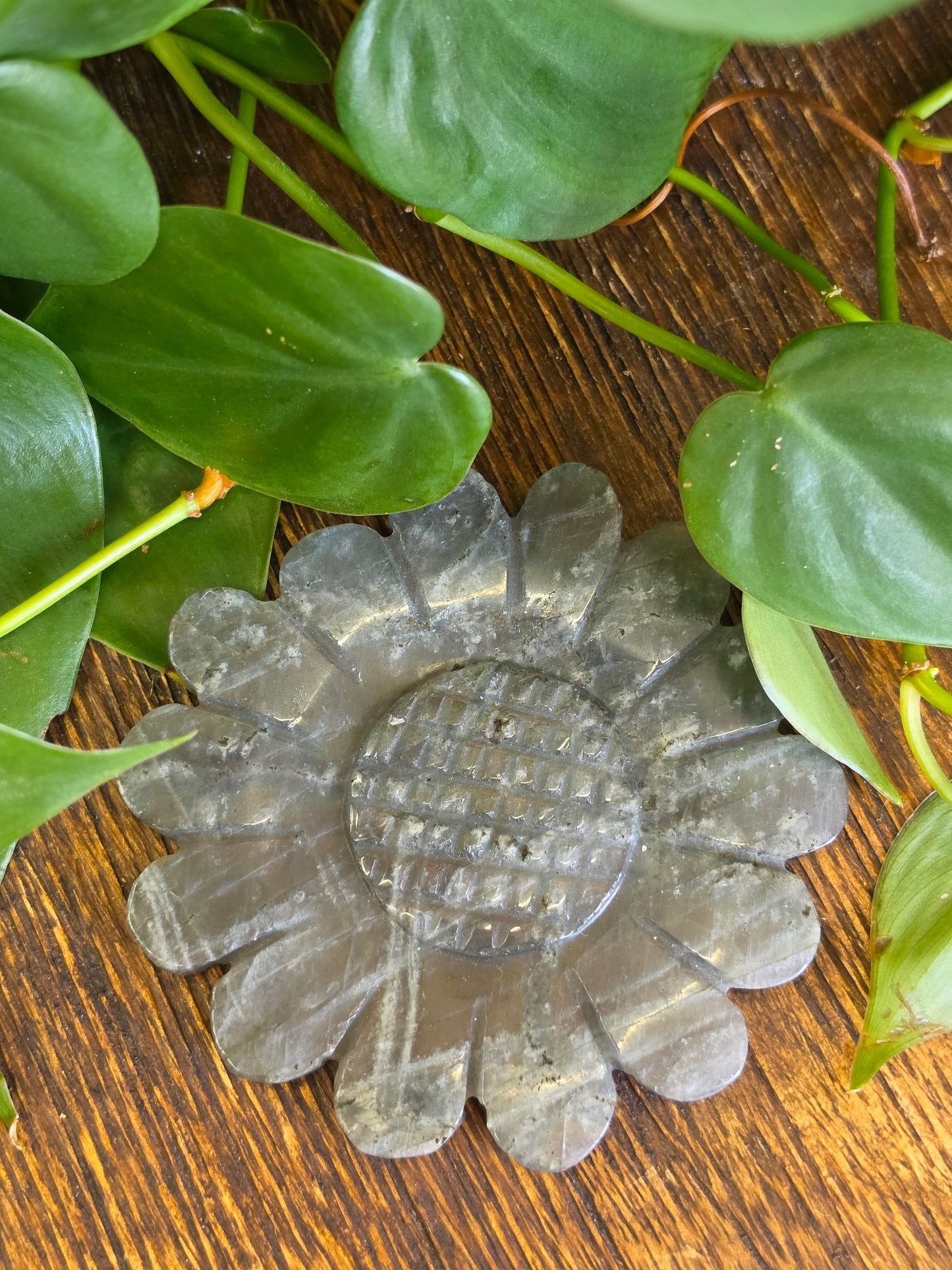 Labradorite Sunflower Carving