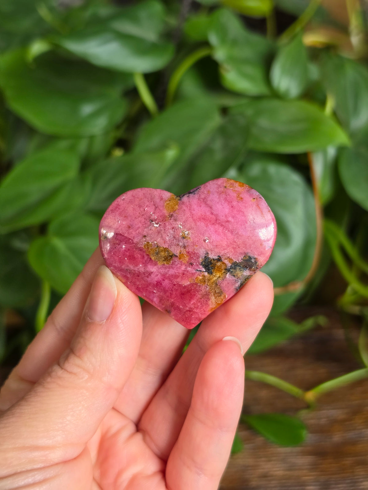 Rhodonite Crystal Heart "J"