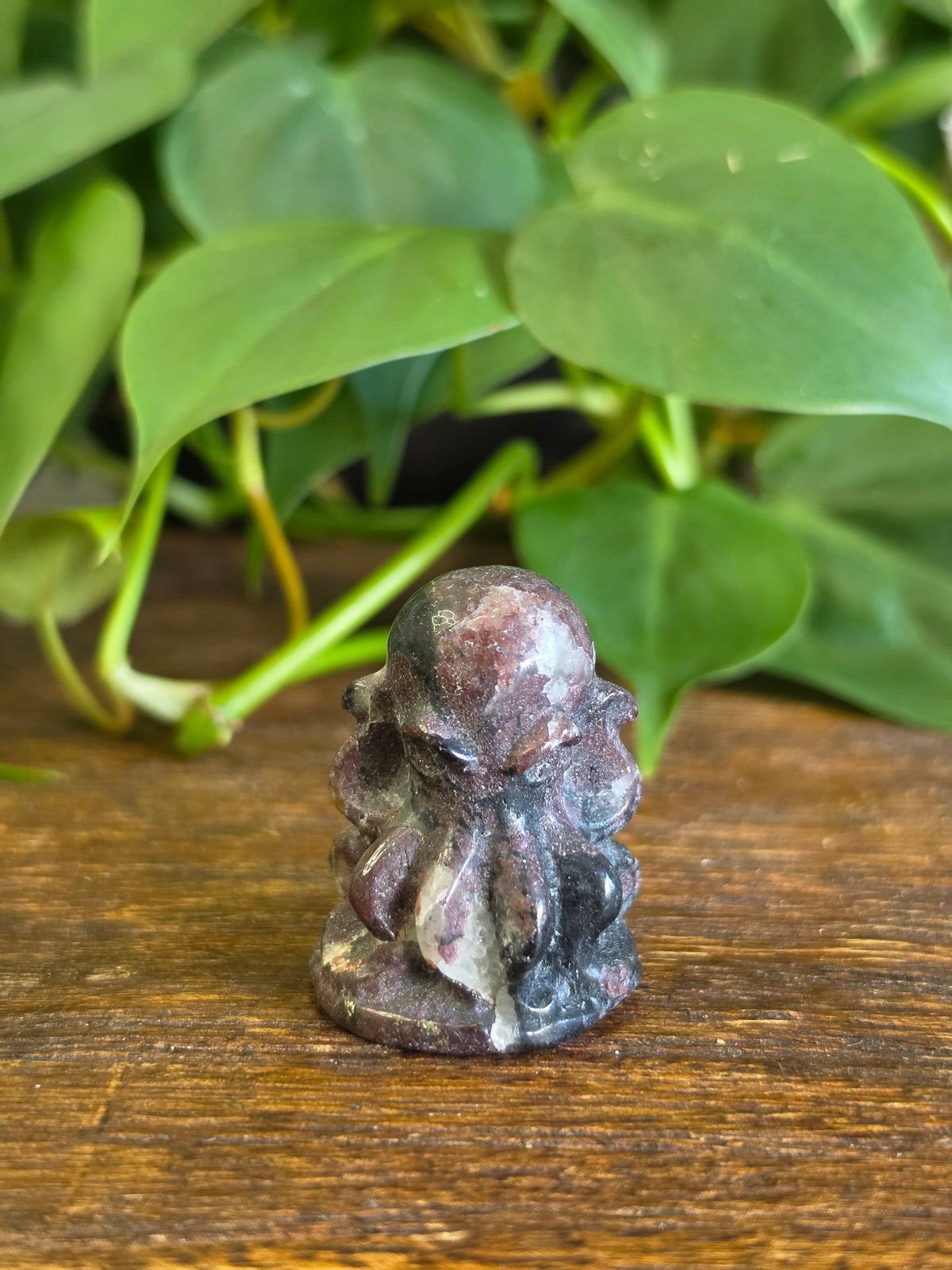 Garnet Crystal Octopus Kracken Carving