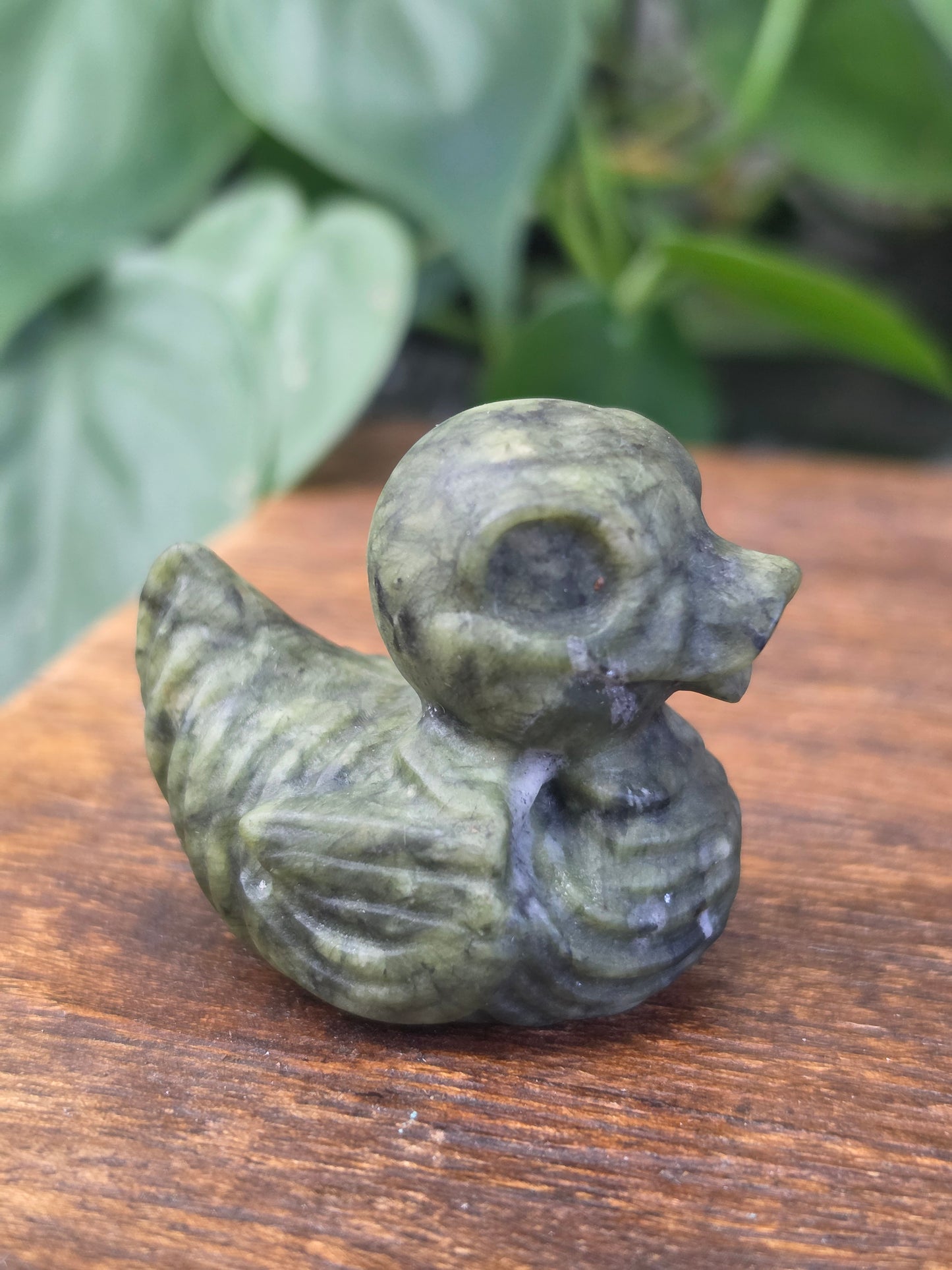 Serpentine Skeleton Duck Carving "B"
