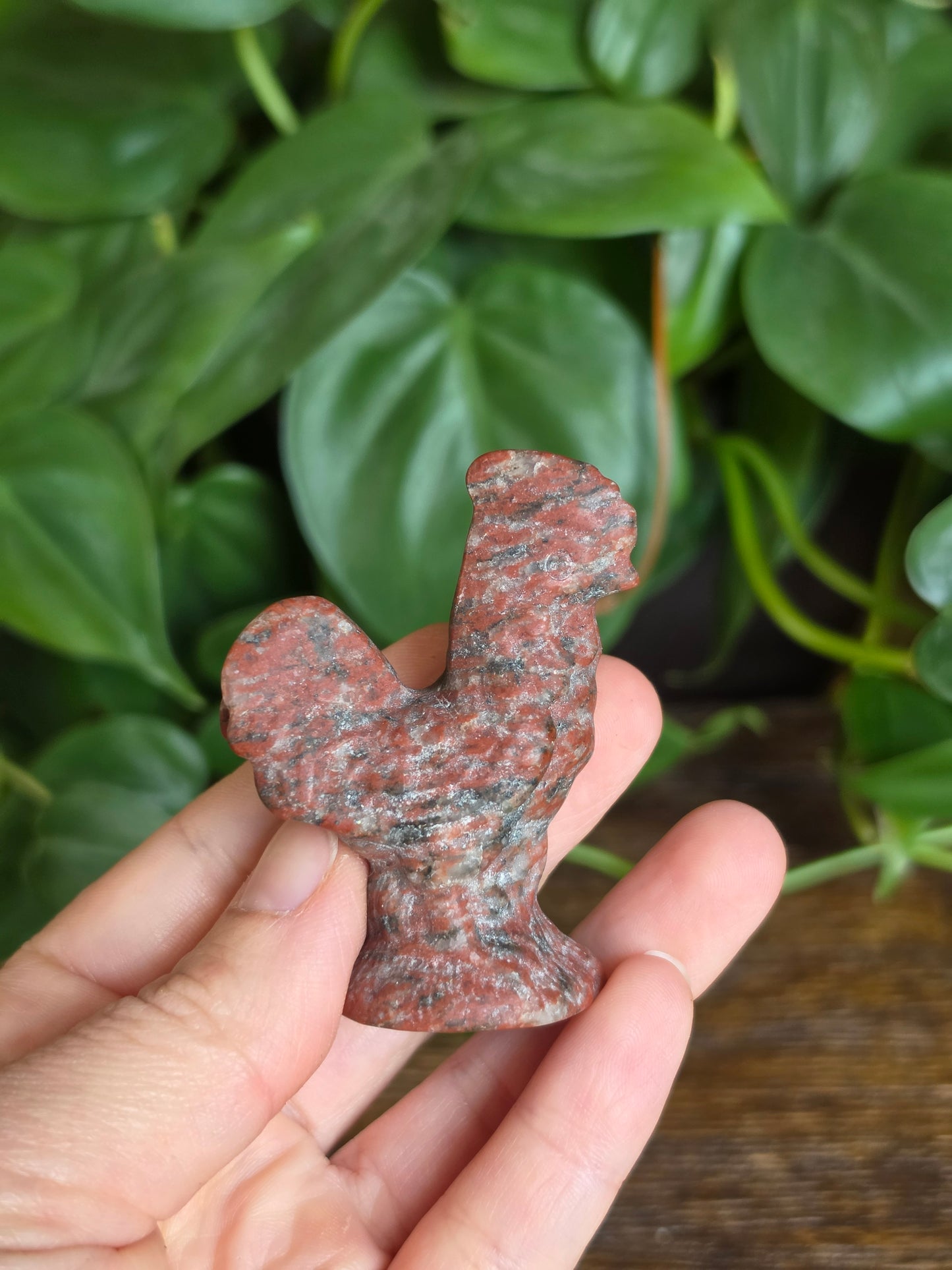 Red Jasper Crystal Rooster Chicken Carving