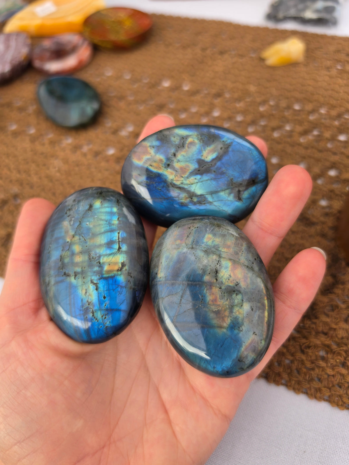Labradorite Crystal Palm Stone