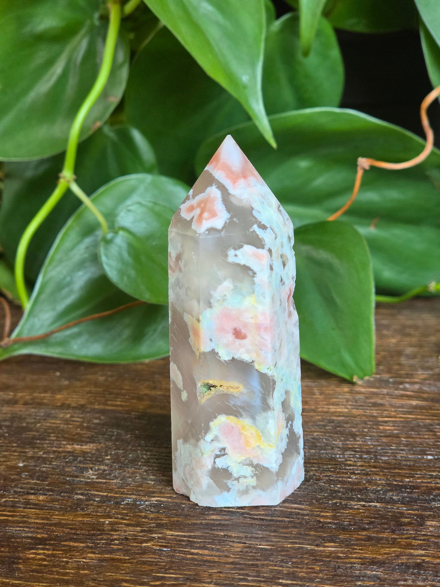 Flower Agate Crystal Point Tower "A"